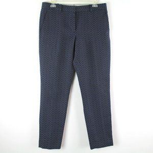 Brooks Brothers Red Fleece Black Blue Tiny Floral Pattern Ankle Pants 6